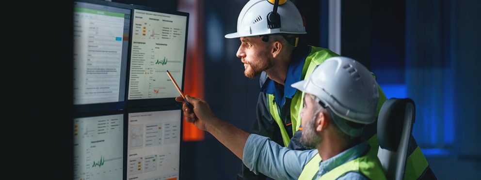 shutterstock_2222963001 Techniker an Monitoren